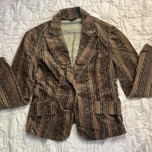 Zinc Brown Patterned Blazer